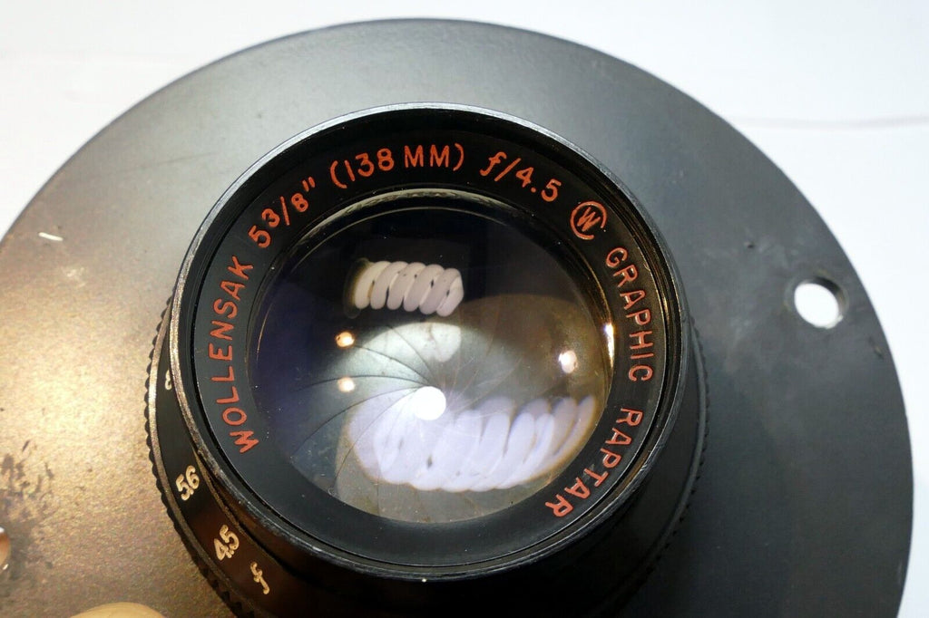 Wollensak 5 3/8" (138mm) f4.5 Graphic Raptar lens