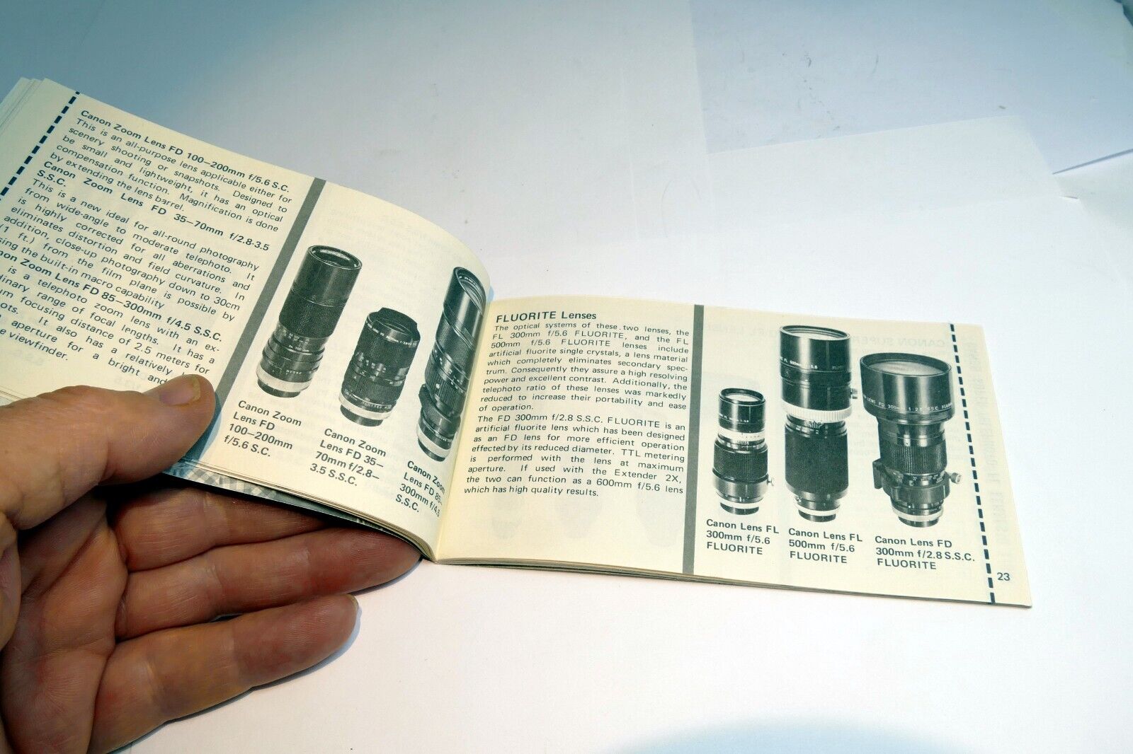 Canon  FD Product Guide camera accessory  sales brochure  EN 1977  advertisement