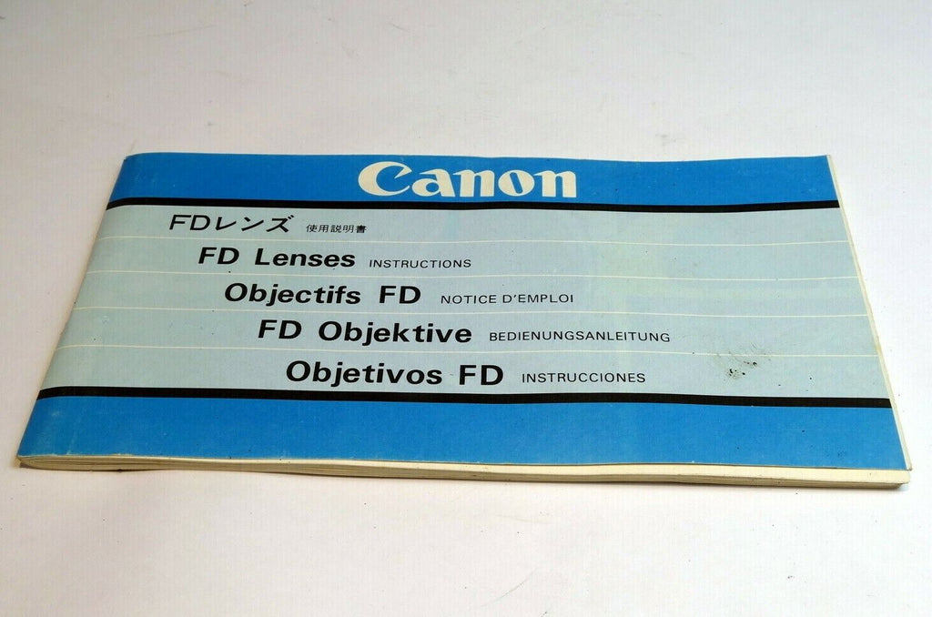 Canon FD camera Brochure Instructions Chart Guide English E
