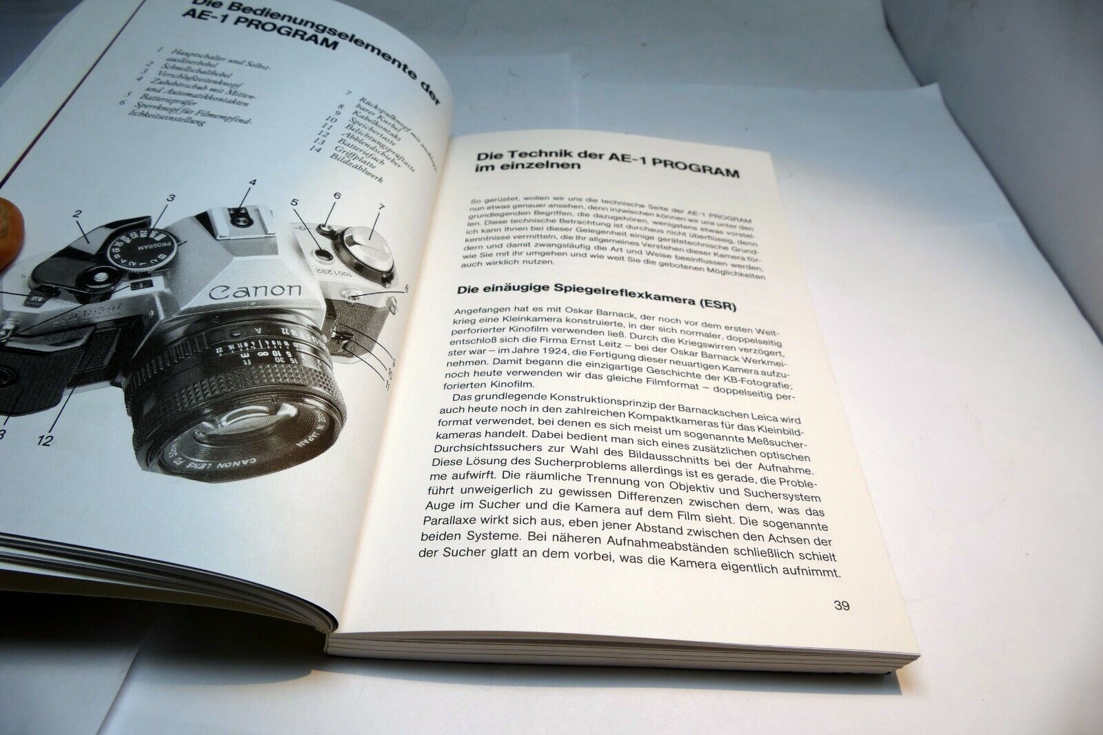 Canon AE-1 program Laterna Magica Deutsche Ausgabe 1989 Gunter Richter