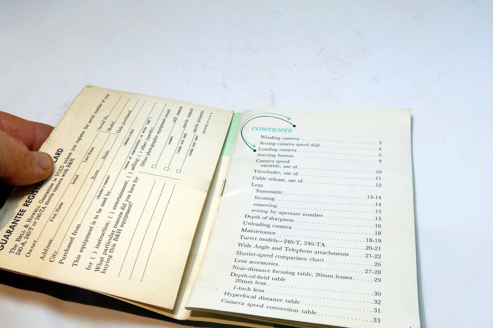 Bell & Howell 240 16mm Owner's manual  Instruction Guide E English