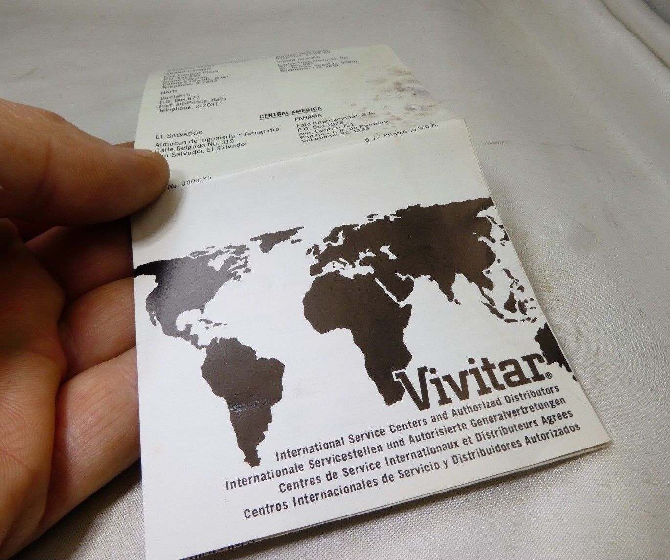 Vivitar lens filter  International Service Centers worldwide vintage 1070's