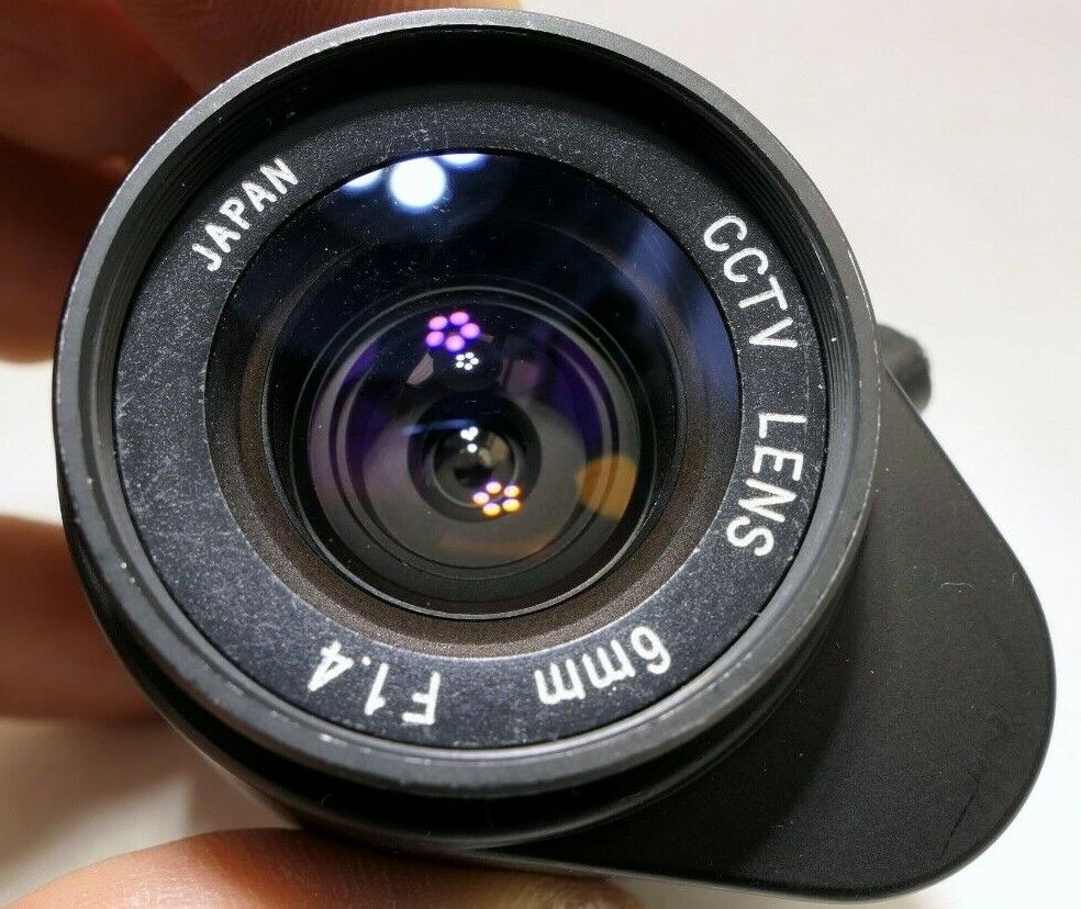 CCTV TV LENS 6mm f1.4 C-mount Lens   -   cable cut AS IS PARTS or Repair only