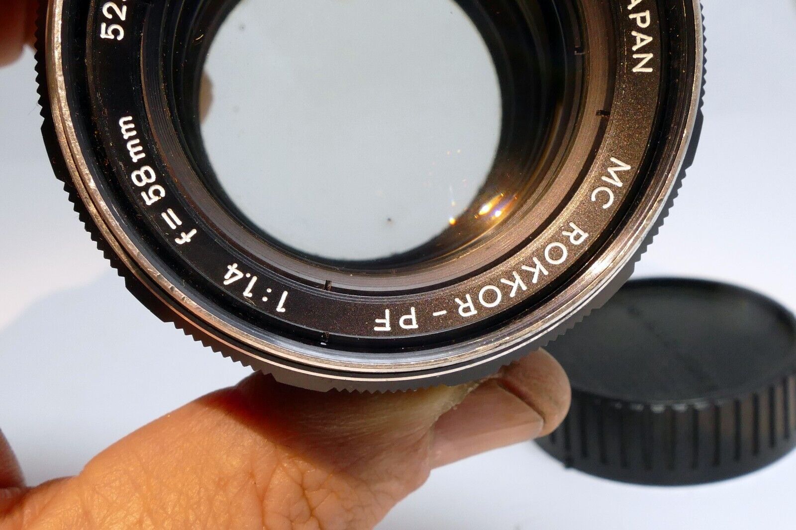Minolta  58mm f1.4 Lens manual focus MC Rokkor-PF  w/ fungus AS IS PARTS
