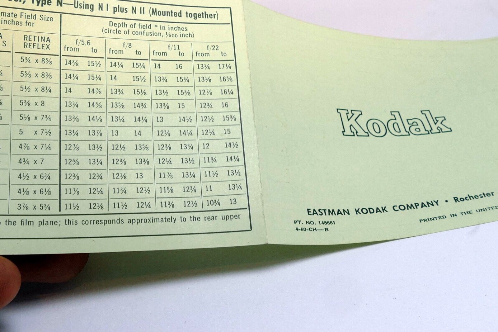 Sales Brochure for Kodak Retina S advertisement Close up lens filter set list