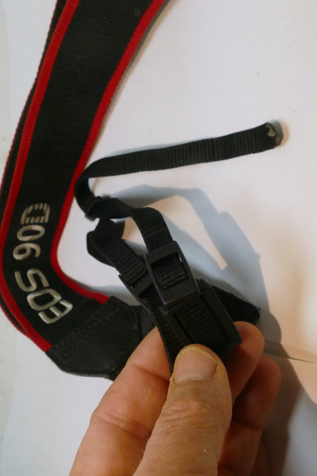 Canon EOS 90D Camera Neck Shoulder Strap Canvas Black/Red - Genuine OEM
