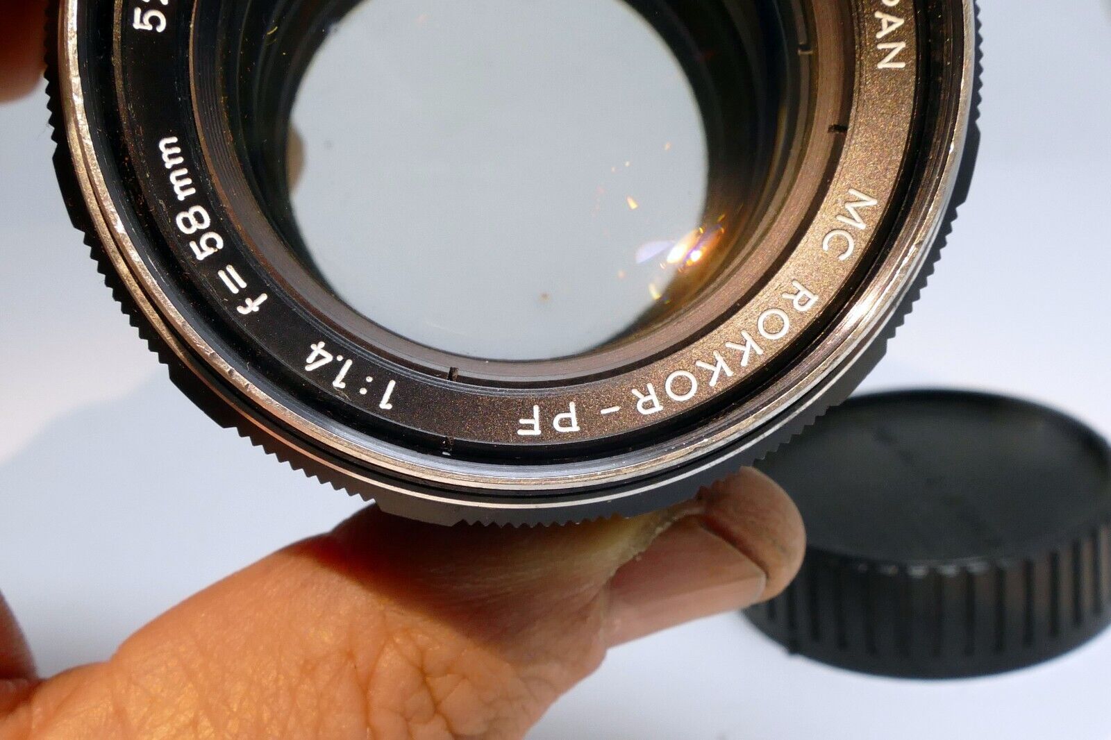 Minolta  58mm f1.4 Lens manual focus MC Rokkor-PF  w/ fungus AS IS PARTS