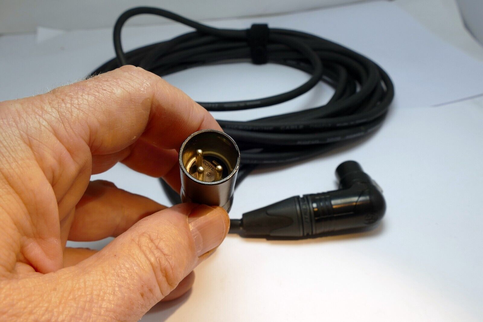 XLR M-F Male to Female 3 pin Audio Cable  20 feet extension adapter 90 deegree