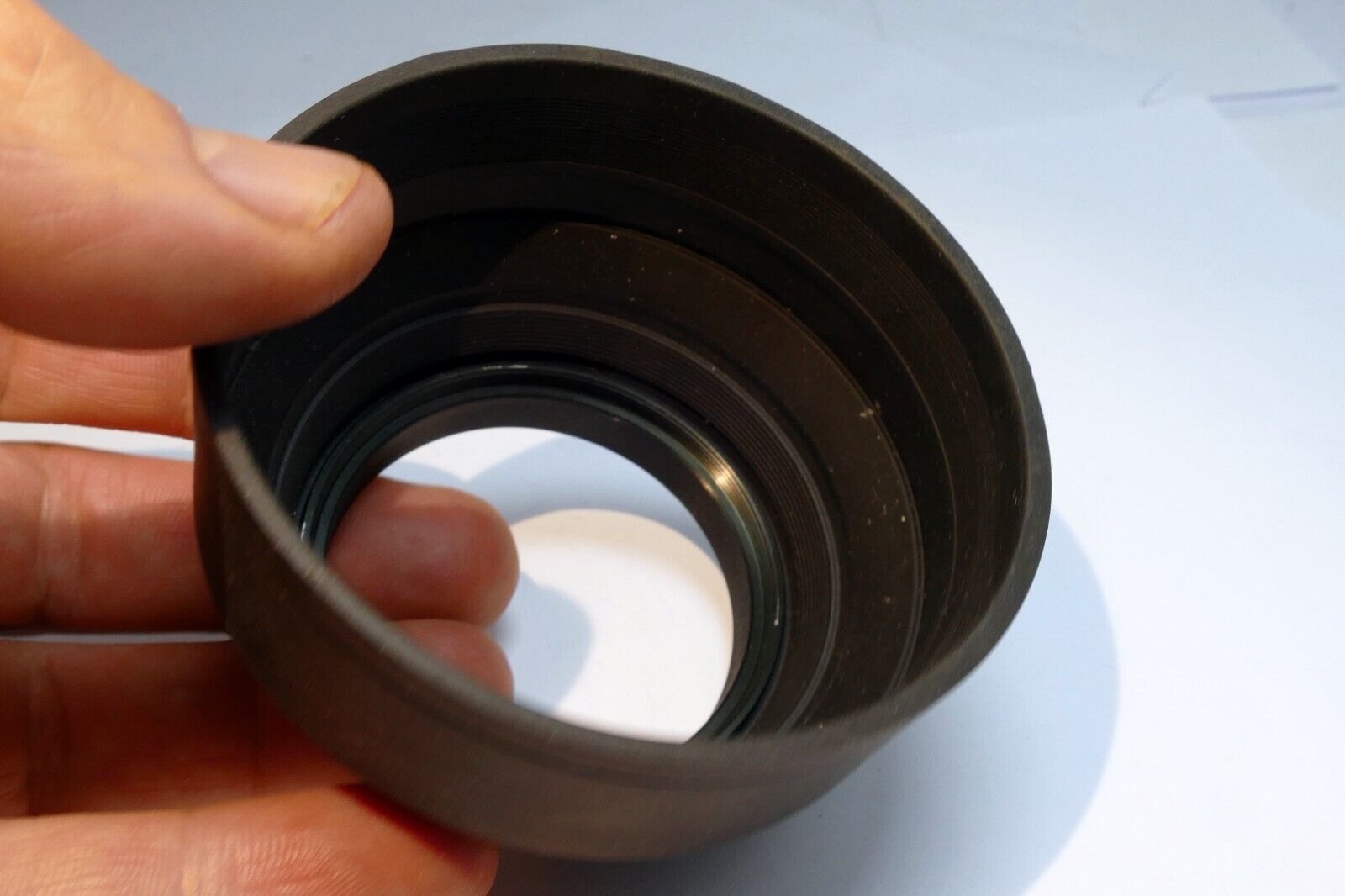52mm  Rubber Lens Hood Shade double  threaded wide telephoto 3-way collapsible
