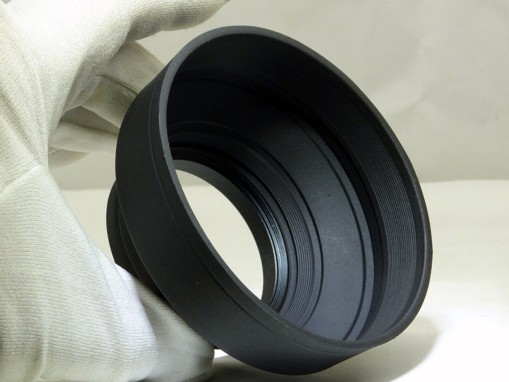 58mm Collapsible Rubber Lens Hood Shade 3-Way Wide Angle 28mm 50mm Telephoto 105