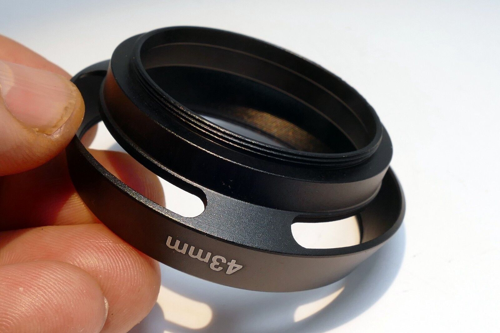Metal Lens Hood 43mm Screw in Shadedouble  threaded vented