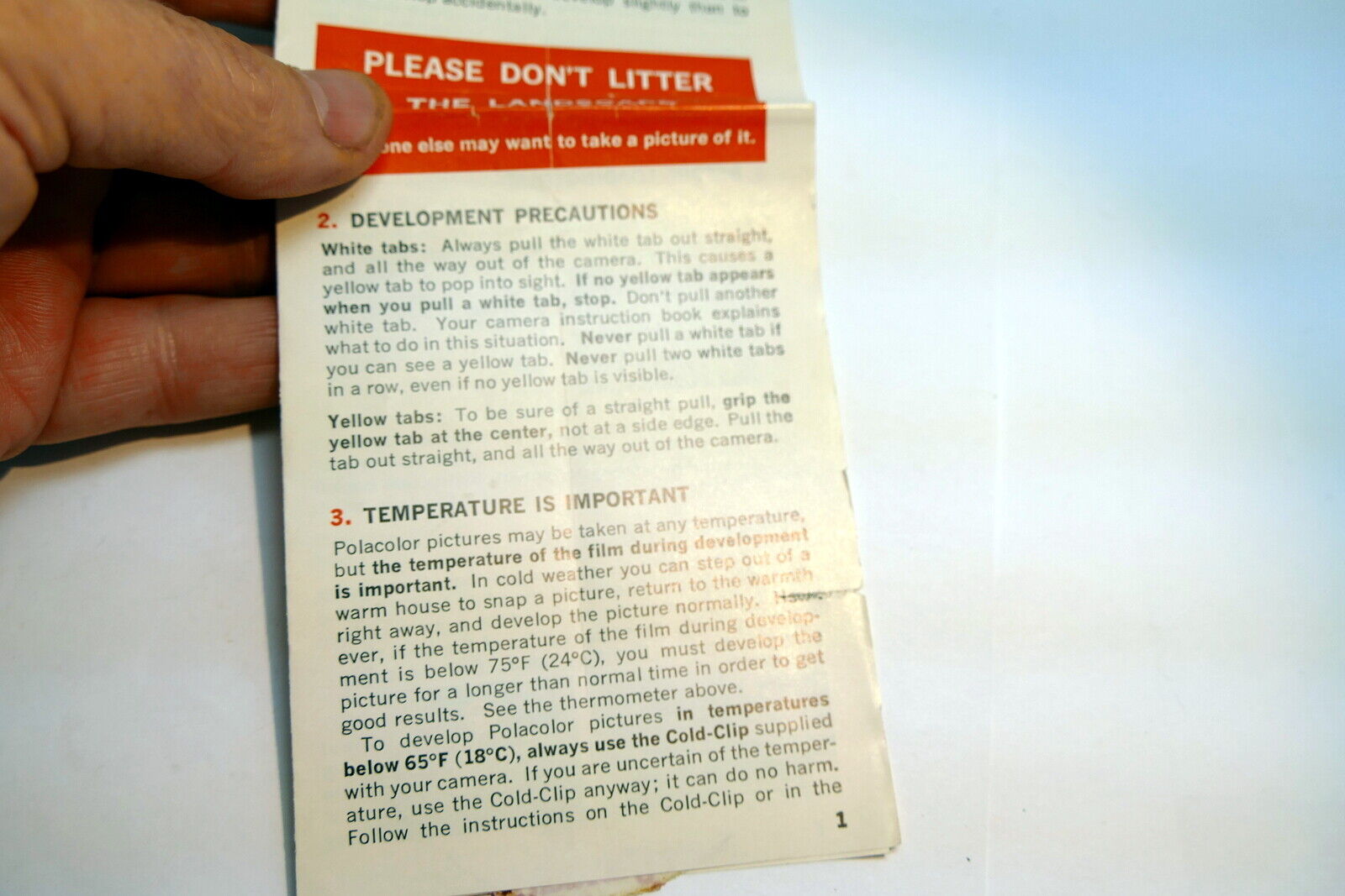 Brochure for Polaroid Type 108 Land film 3 1/4 X 4 1/2 " pack instructions
