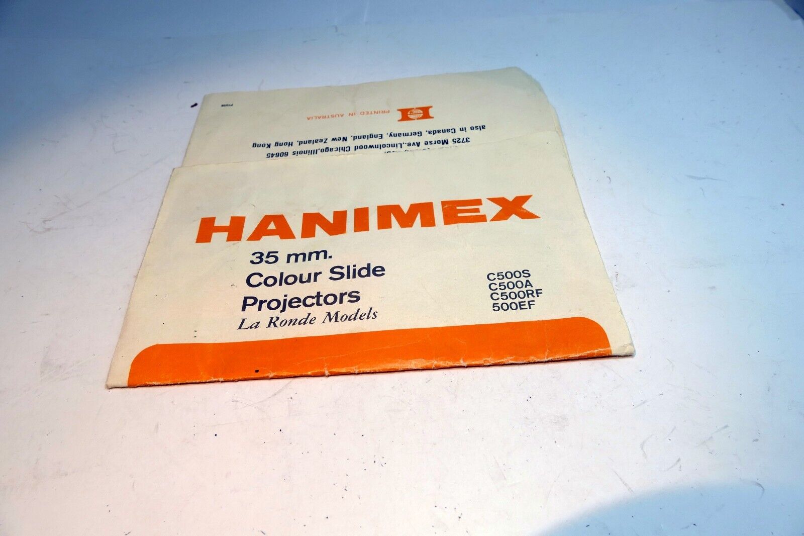 Hanimex 35mm Colour Slide Projector C500S C500A C500RF C500EF brochure list