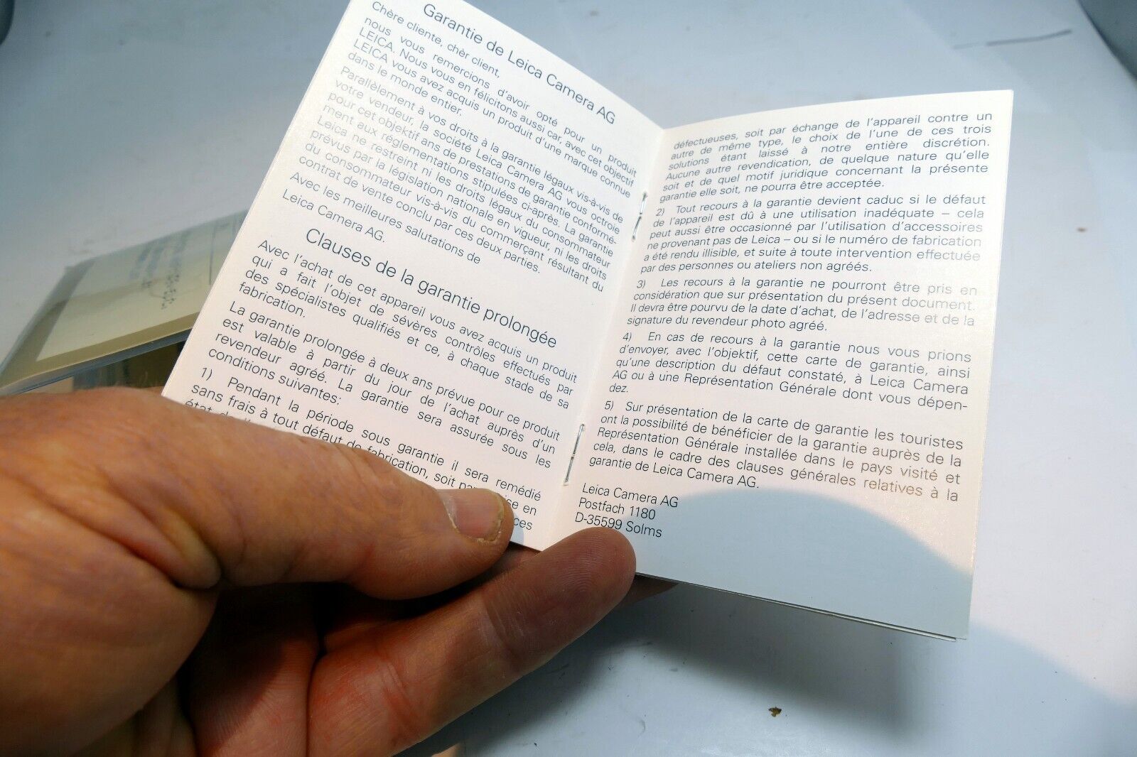 Garantikarte for Leica 100mm f2.8 APO ROM Macro  11352  Lens