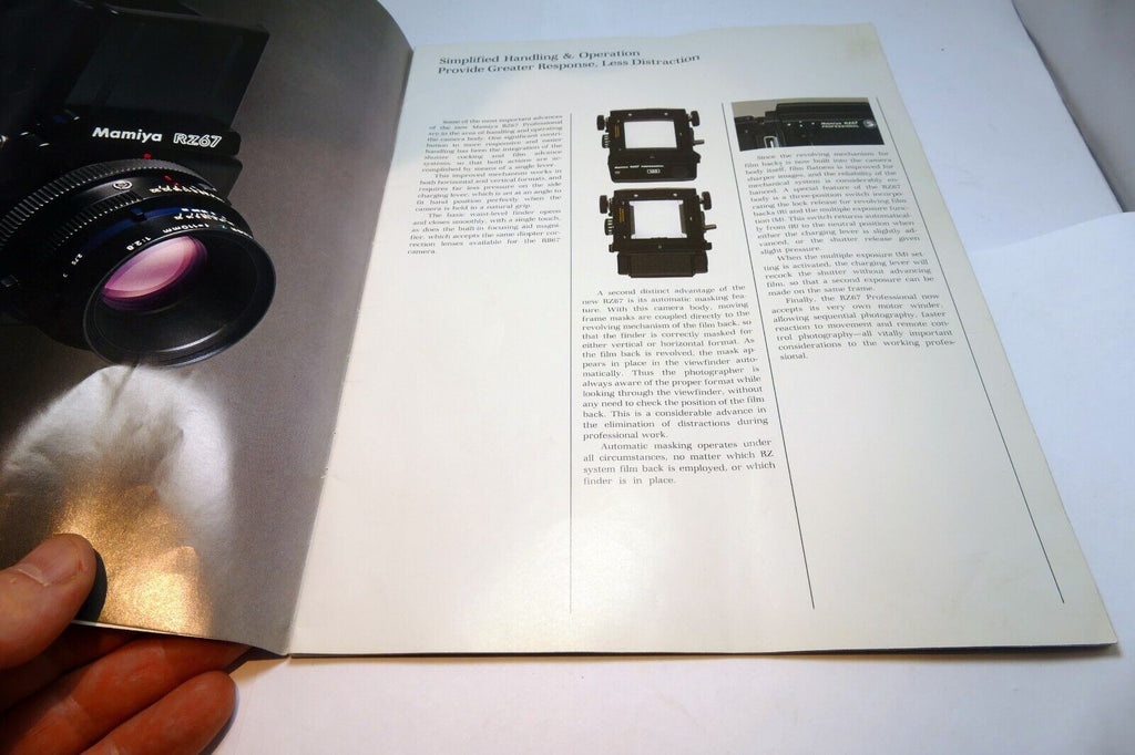 Mamiya RZ67 Professional Camera System Brochure Accessory Owner's Guide