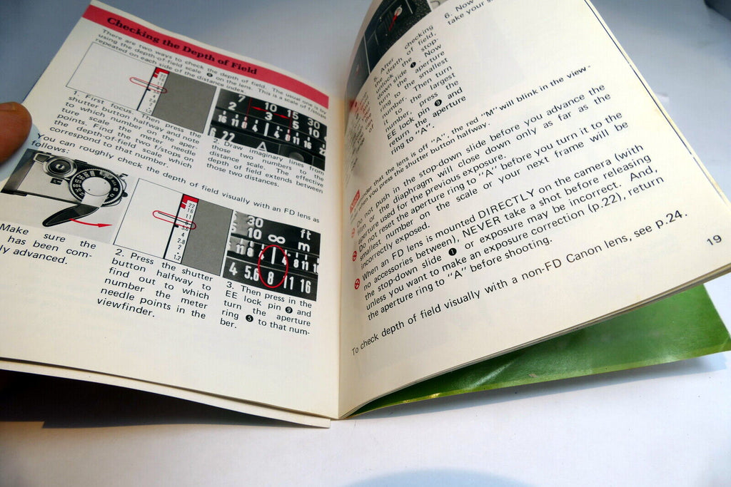 Canon AE-1 camera Instructions Owner's manual ( Part 2 II) Guide English E
