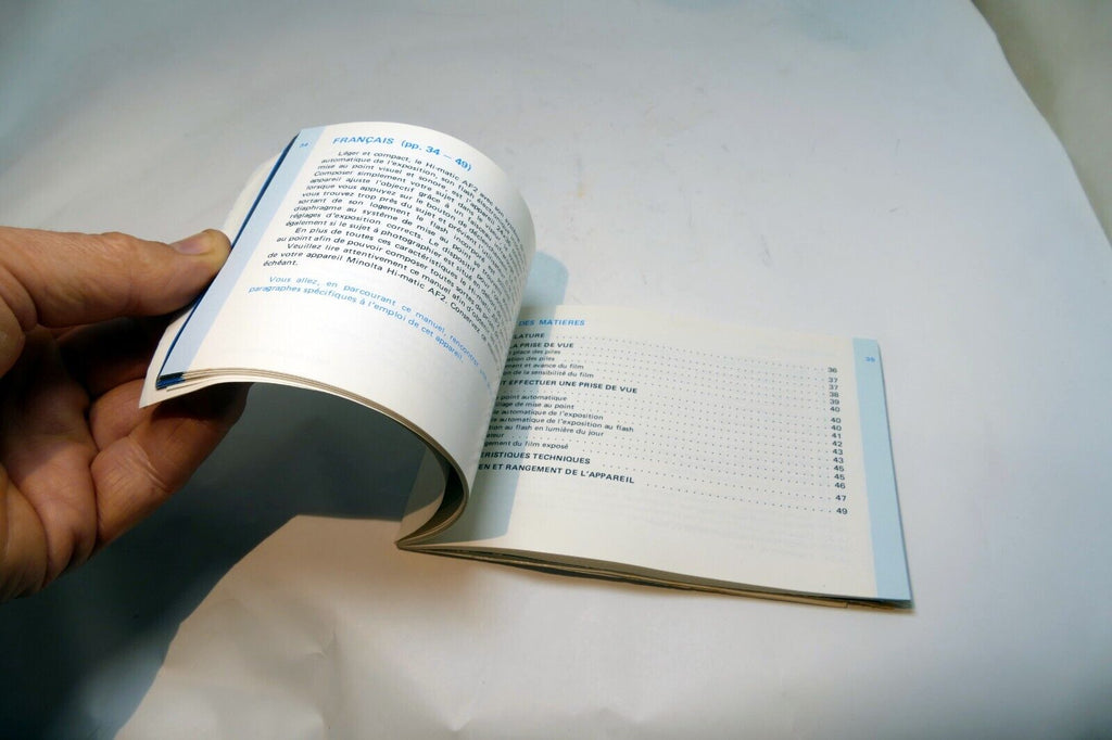 Minolta Hi-Matic AF2 Film camera manual  Instruction Guide E English Fr ES Gr