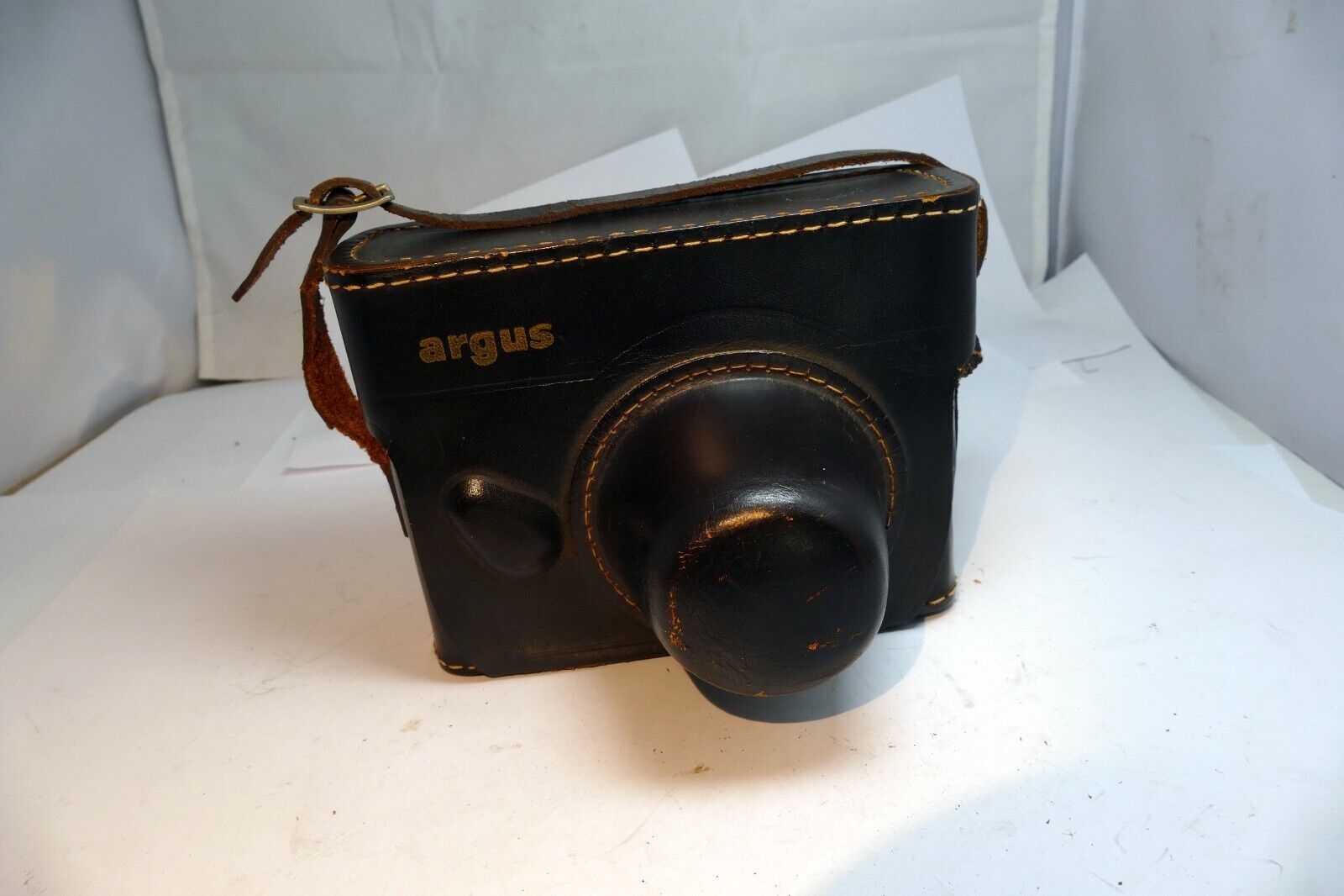 Argus C3 Matchmatic camera leather case black  brick Top Grain  Cowhide USA
