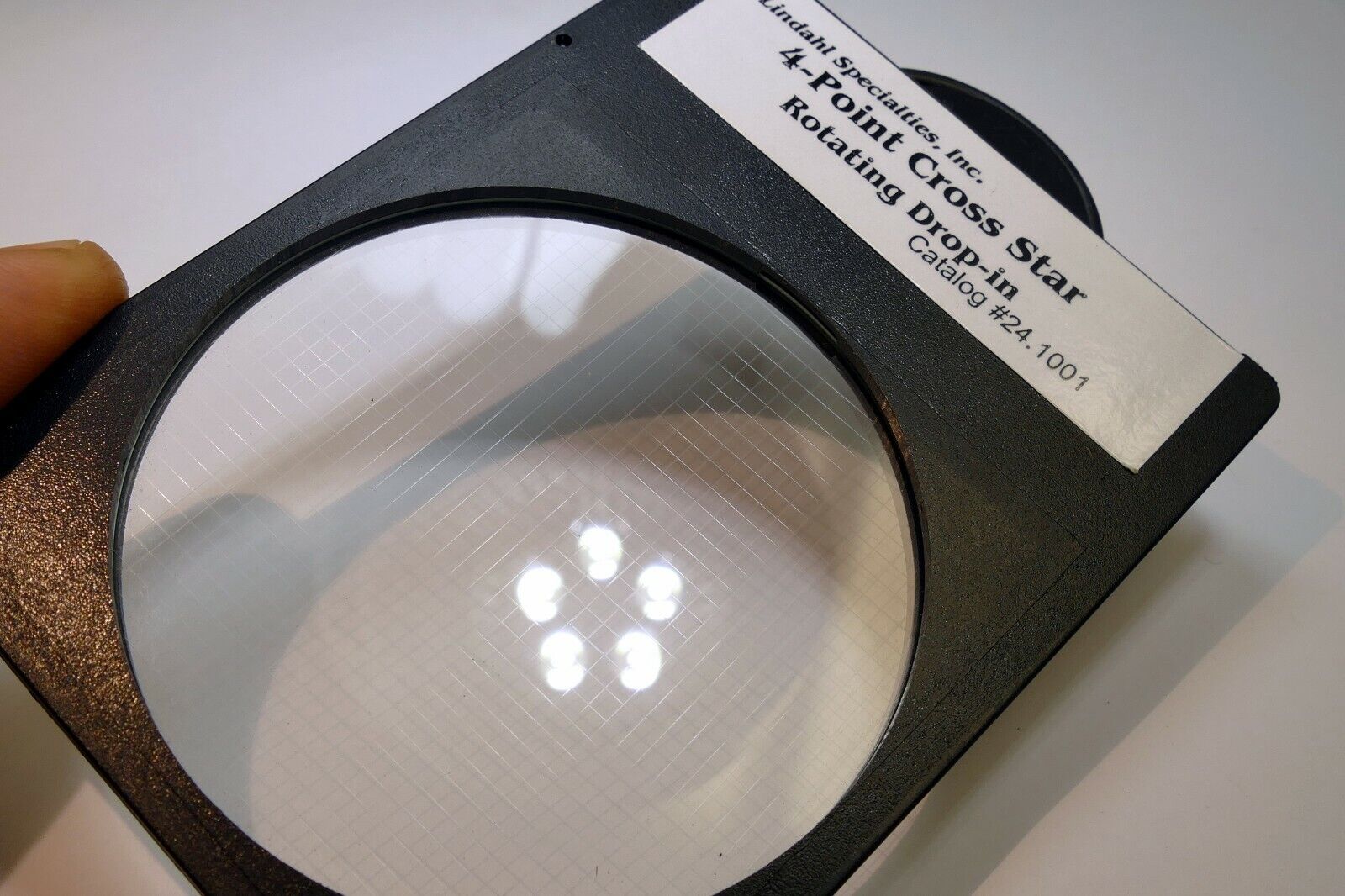 Lindahl 4-Point Cross Star CS Lens Filter drop in square 3X3" Rotating