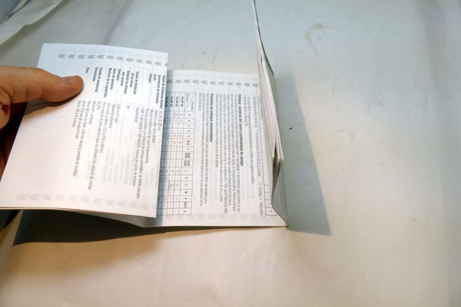 Nikon Nikkor AF 28-80mm f3.3-5.6G LENS Instruction Guide Manual