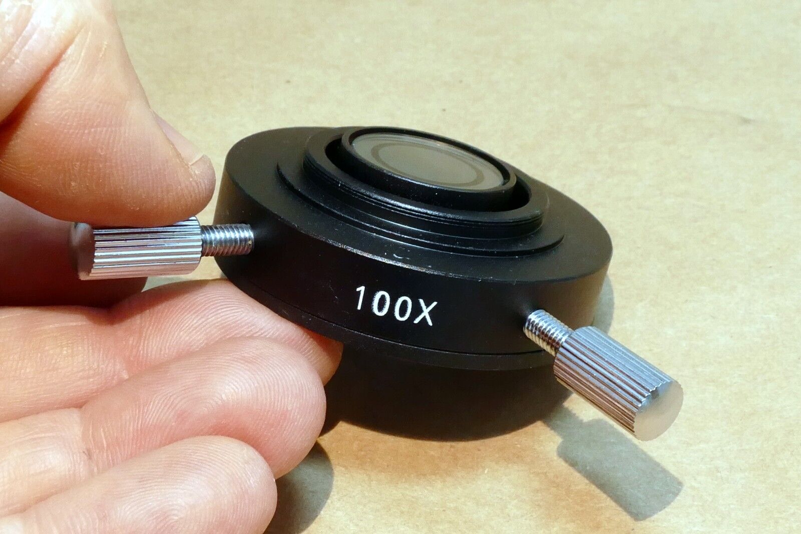 100X phase contrast ring Darkfield Condenser for Compound Microscopes  AmScope