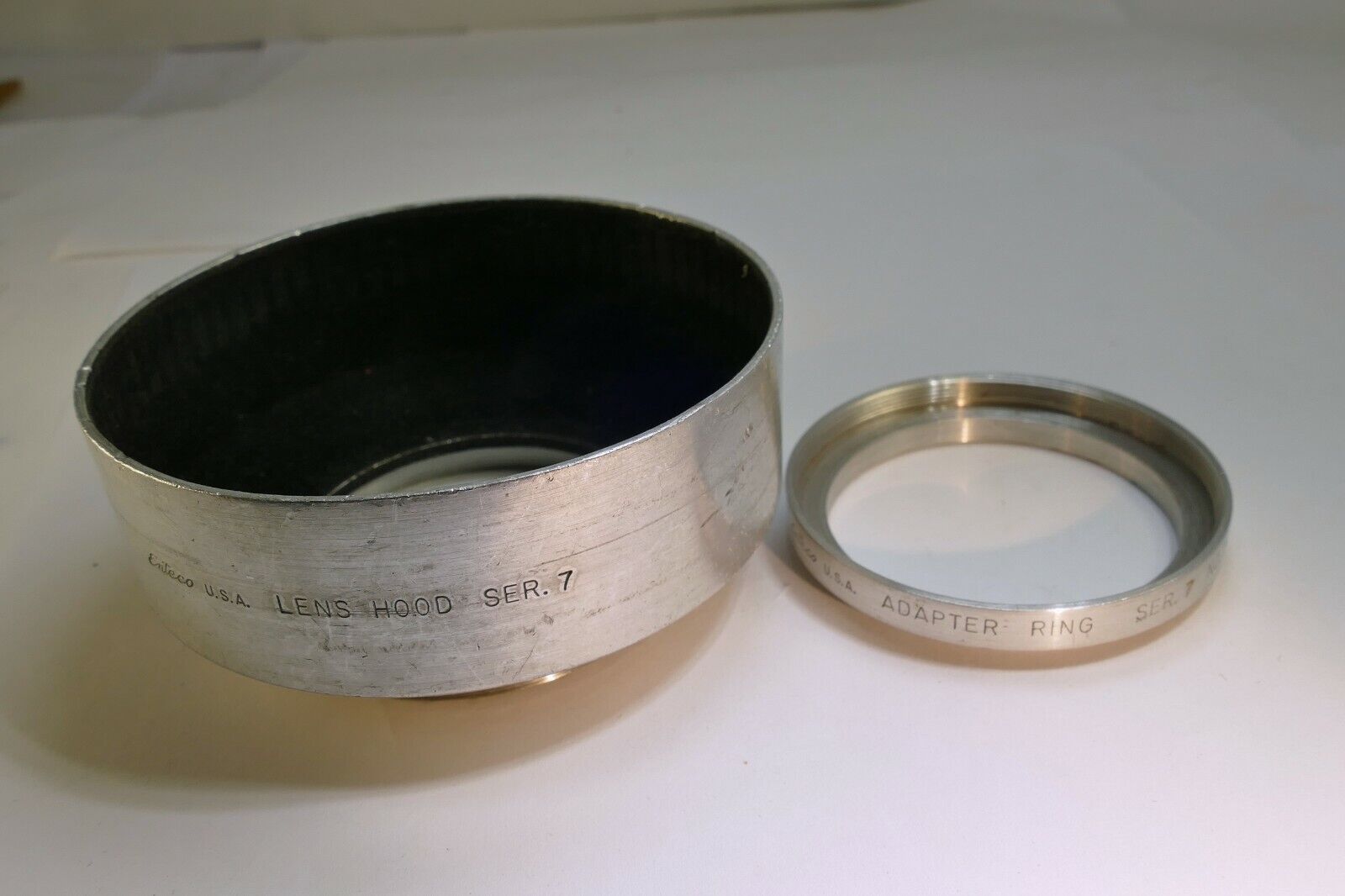 Enteco series 7 VII lens hood shade metal threaded screw in type w/ 49mm adapter