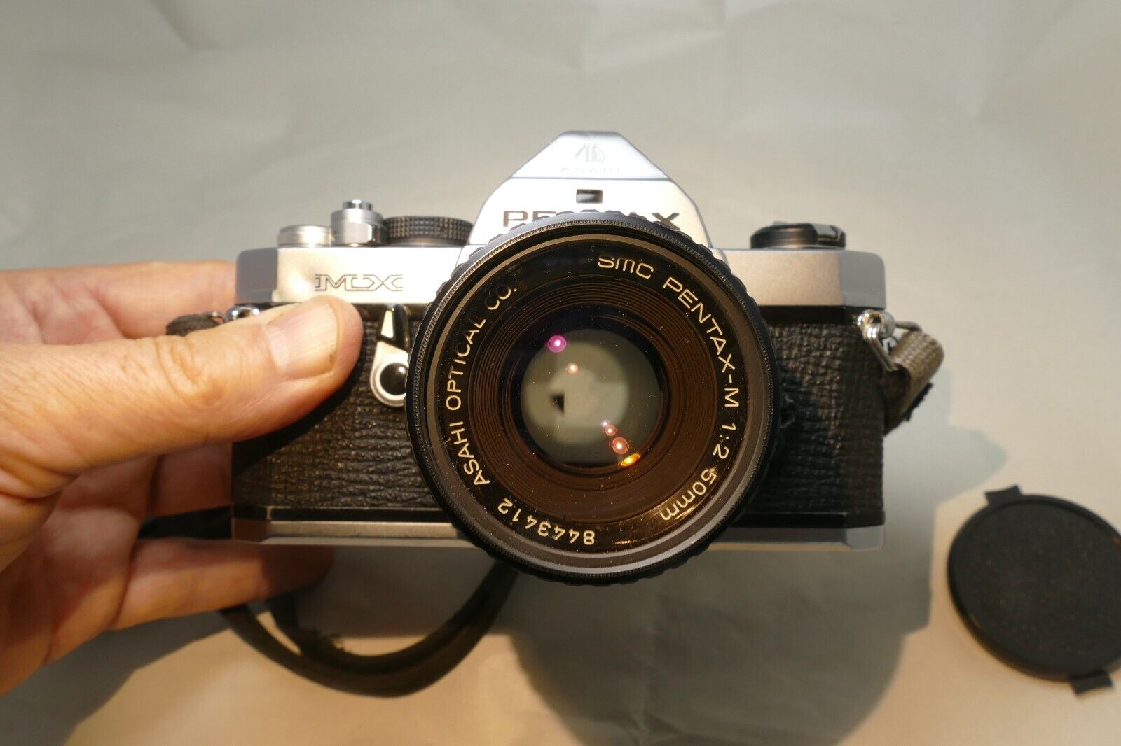 Pentax MX 35mm SLR Camera Kit w/ 50mm SMC F2 PK Lens - 3 F stops overexposes