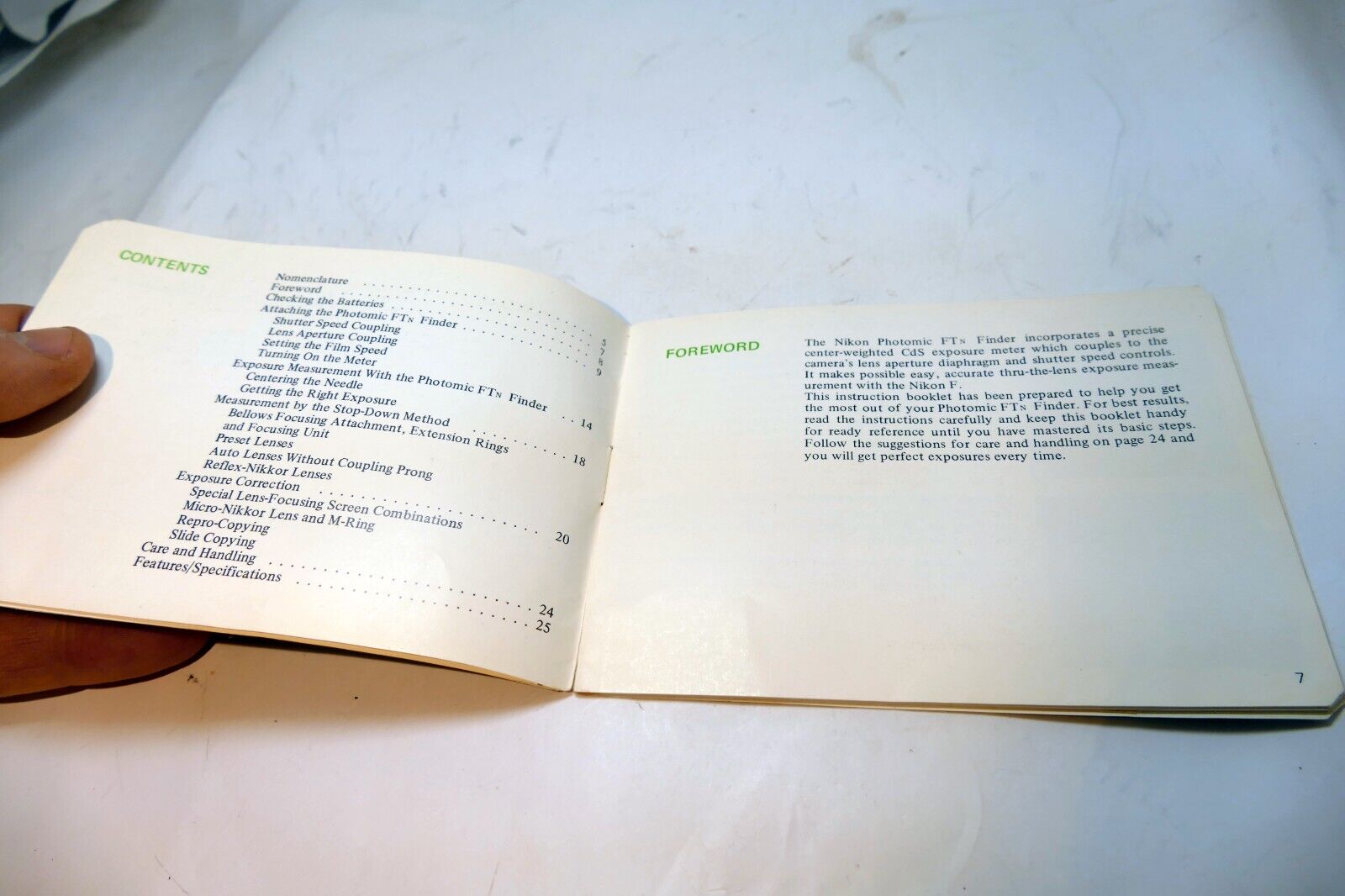 Nikon F FTN Photomic finder Metered Prism Instructions manual guide English EN