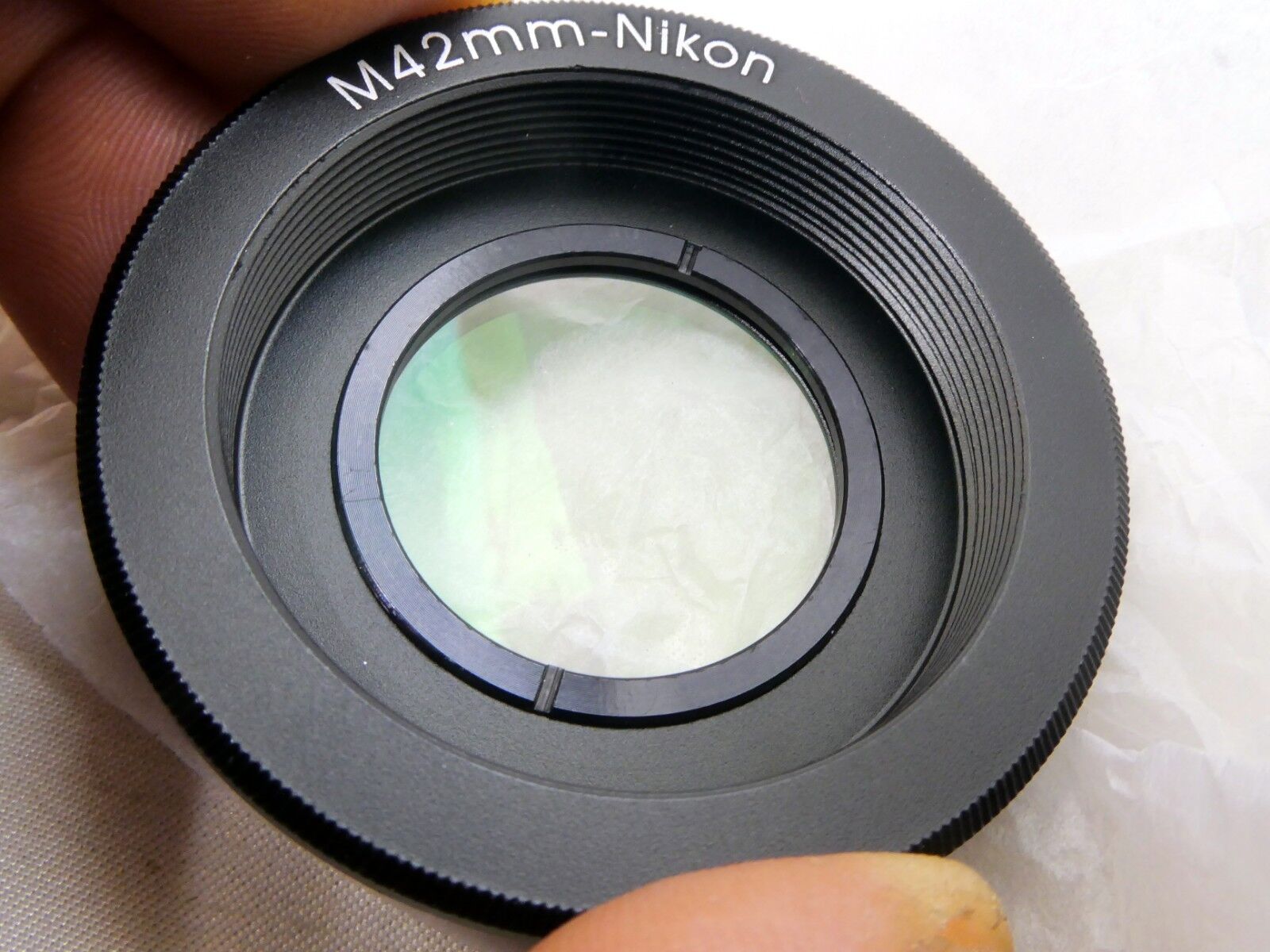 M42 Pentax screw mount Lens to Nikon F Ai-s Camera adapter Ring w Glass Infinity