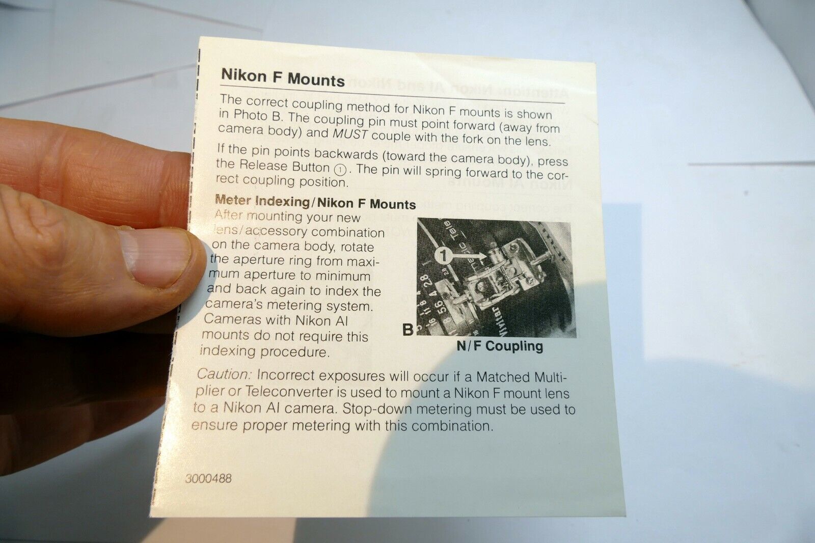 Instruction manual Guide book English EN for Nikon F mount Ai pin coupling