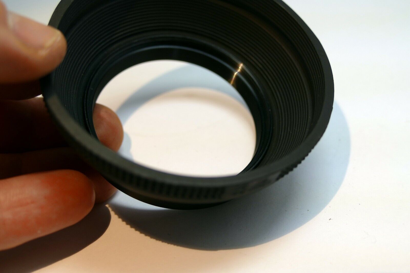 55mm Lens Hood Shade Collapsible Rubber double threaded screw in for normal 50mm
