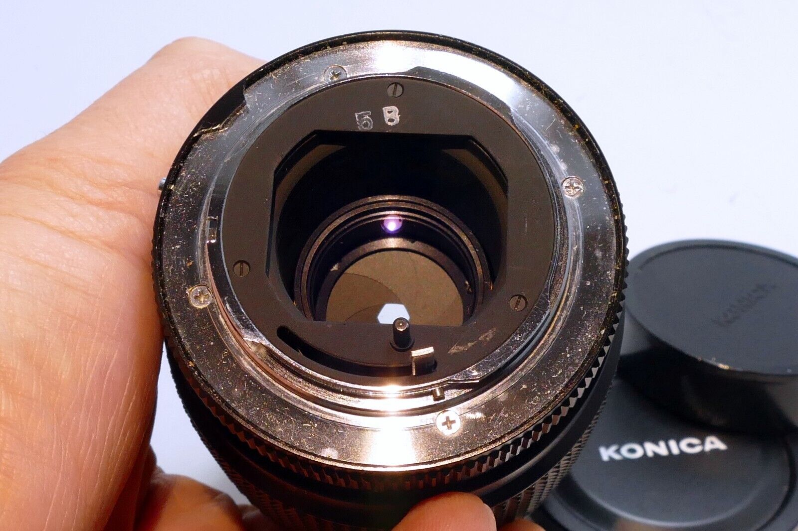 Konica 135mm F/3.5 Hexar AR Mount Lens w/ caps telephoto - Mint condition