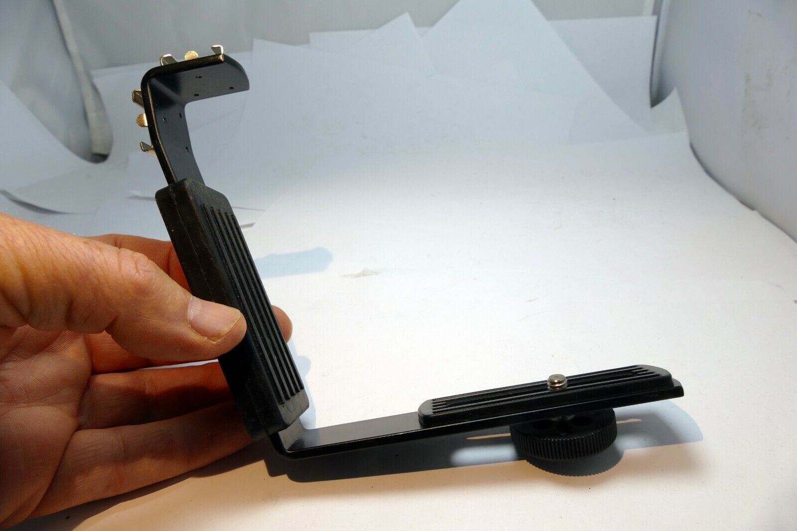 Left Hand Flash adapter bracket for camera for  two flashes double dual