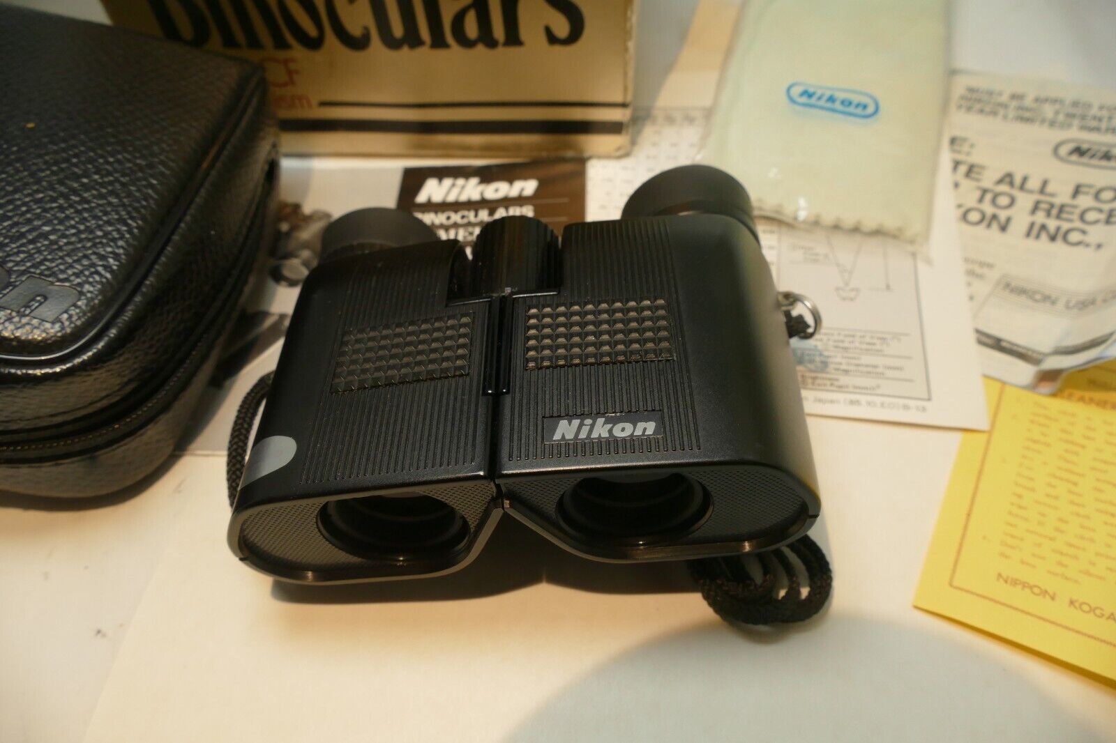 NIKON Porro Prism Binoculars 7X20CF w/ case box, guide Nippon Kogaku Japan