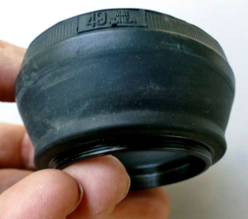 49mm Rubber Lens Hood Shade double threaded for 50mm f2 f2.0 nromal  screw in