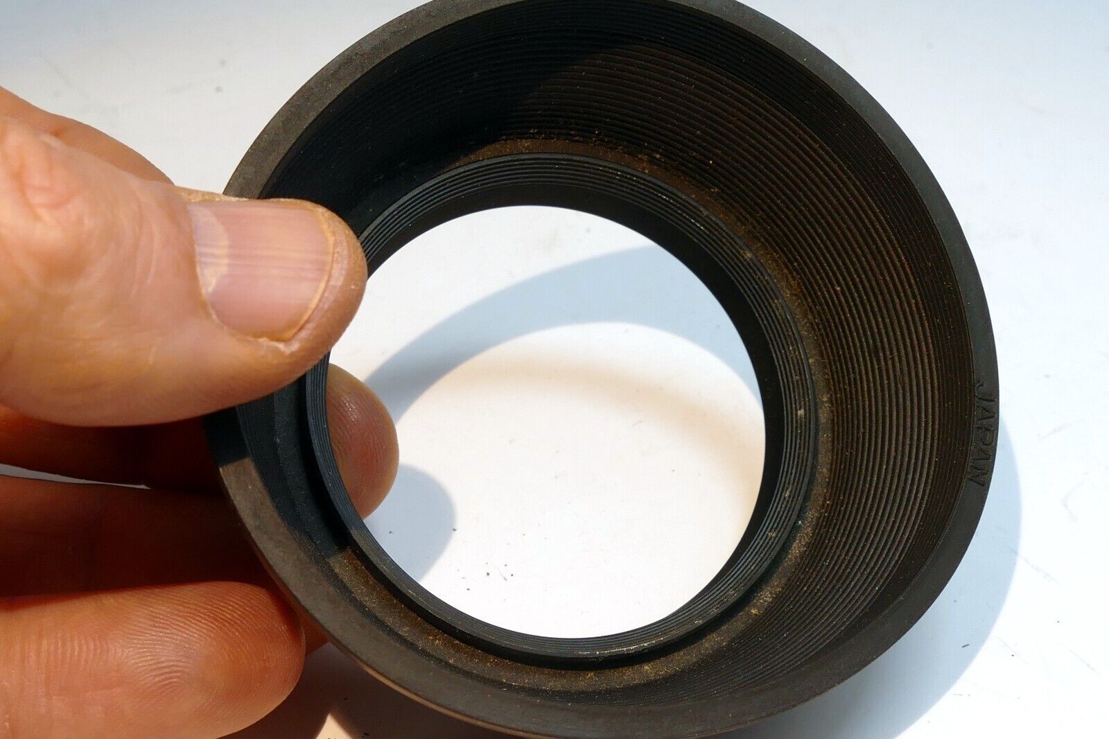 55mm Rubber  Lens Hood Shade single  threaded made in Japan vintage
