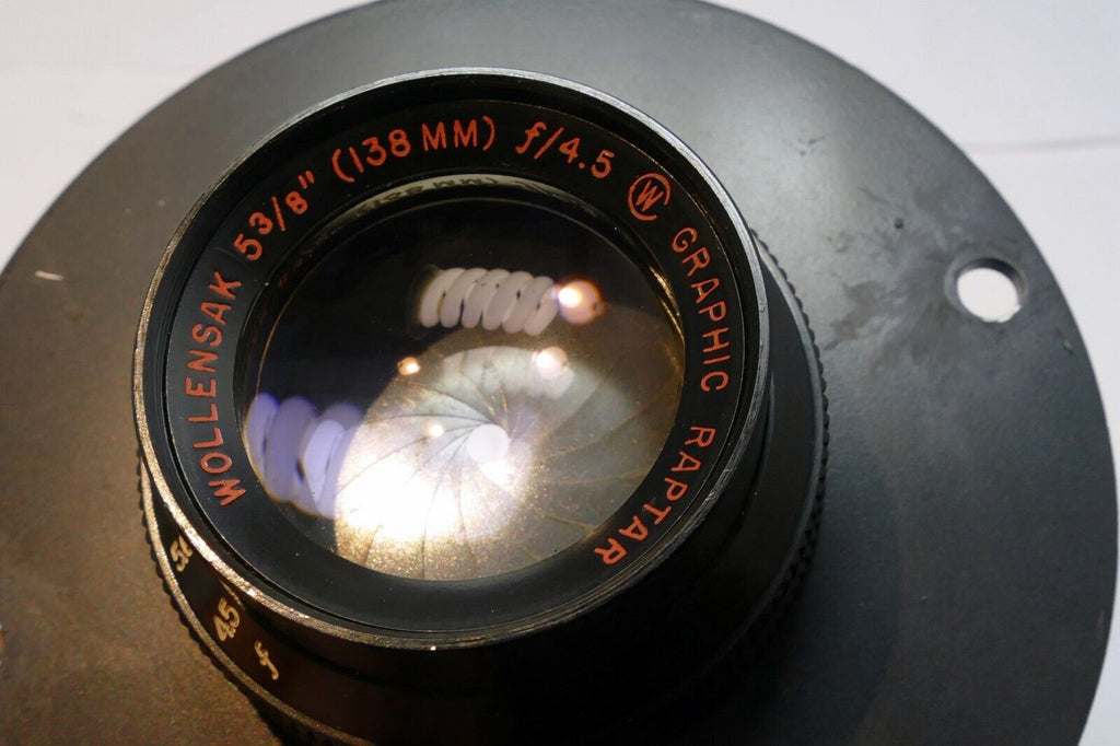 Wollensak 5 3/8" (138mm) f4.5 Graphic Raptar lens