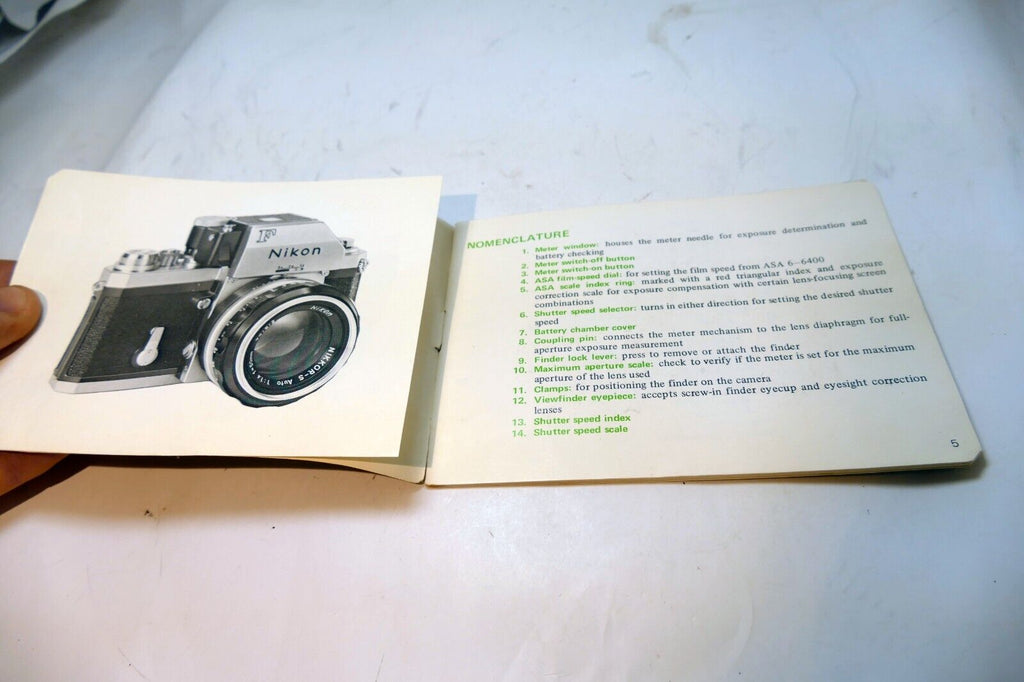 Nikon F FTN Photomic finder Metered Prism Instructions manual guide English EN