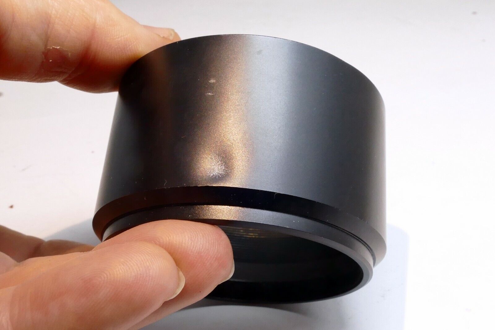 57mm ID  Lens Hood Shade slip on type Unknown brand vintage metal