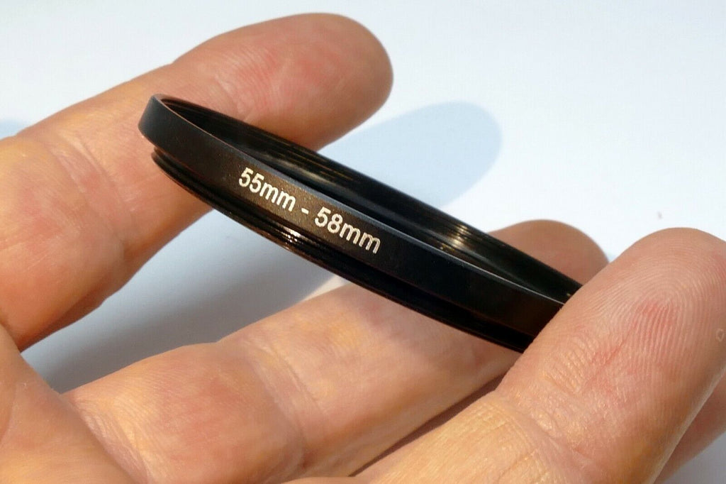 55mm to 58mm ring Metal adapter threaded step-up