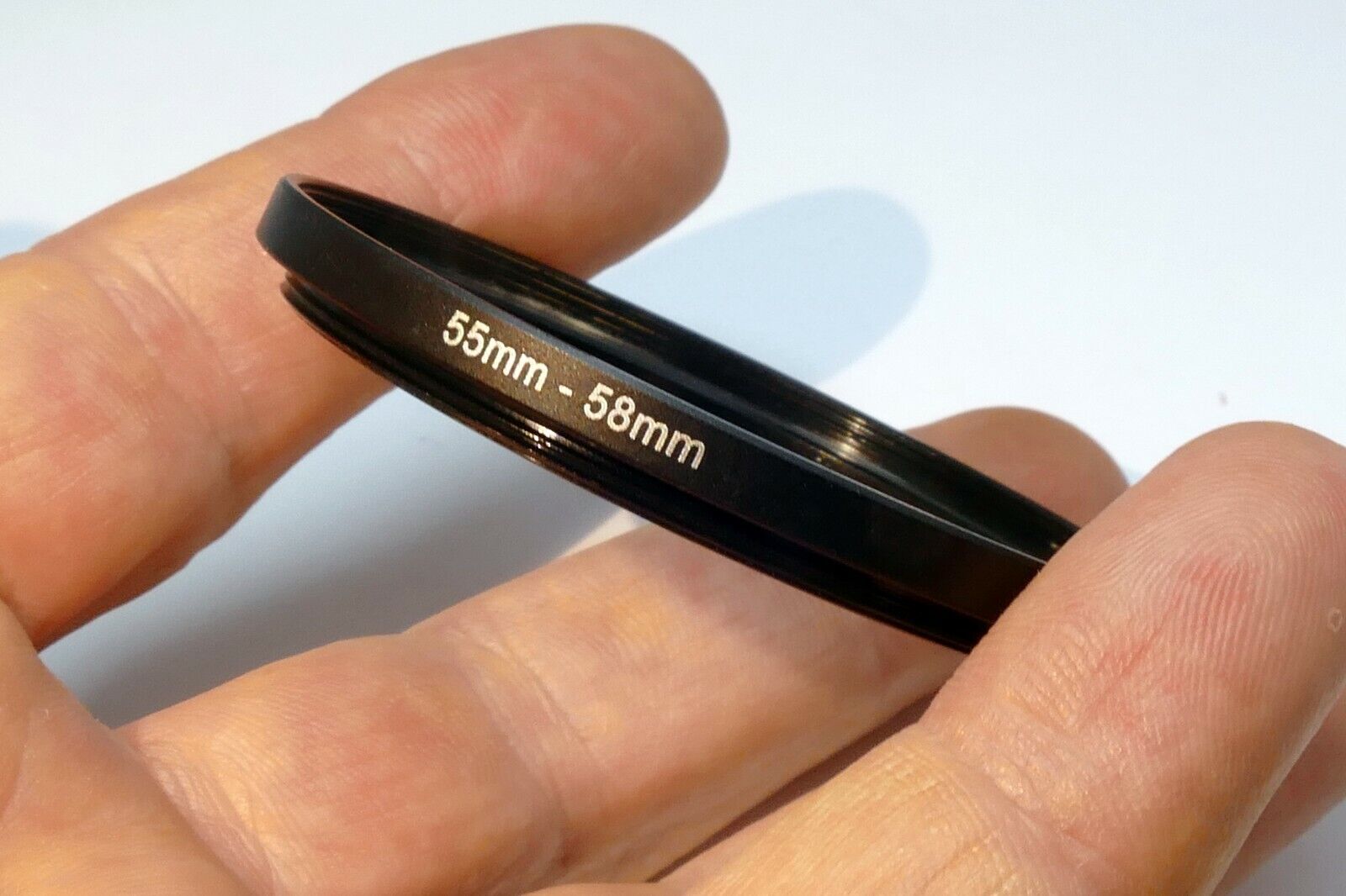 55mm to 58mm ring Metal adapter threaded step-up