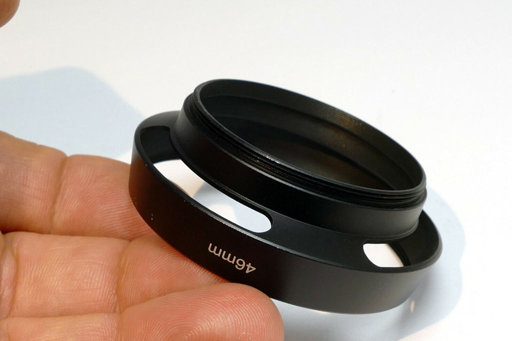 46mm Lens Hood shade metal threaded vented for Lumix G 20mm 1.7 II & 14mm 2.5 AS
