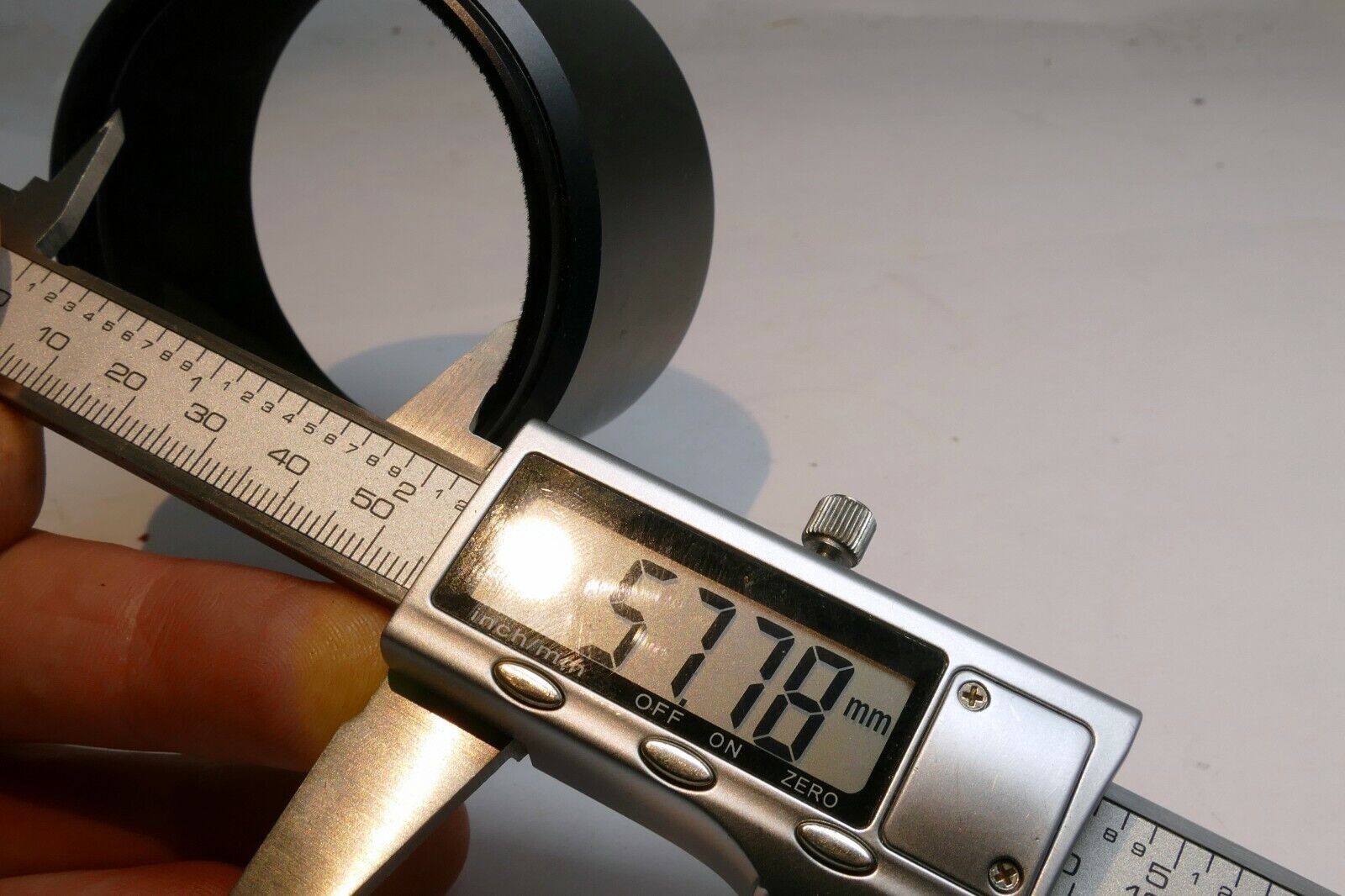 57mm ID  Lens Hood Shade slip on type Unknown brand vintage metal