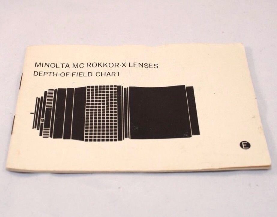 Minolta MC MD Rokkor-X Lenses Depth-Of-Field Chart Guide (EN) 5110002