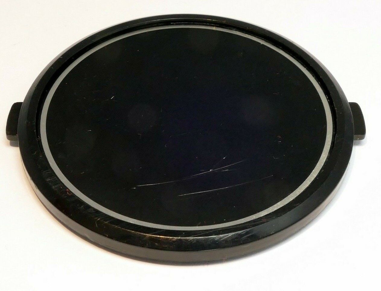 67mm snap on type Lens Front Cap black  w/ white rim