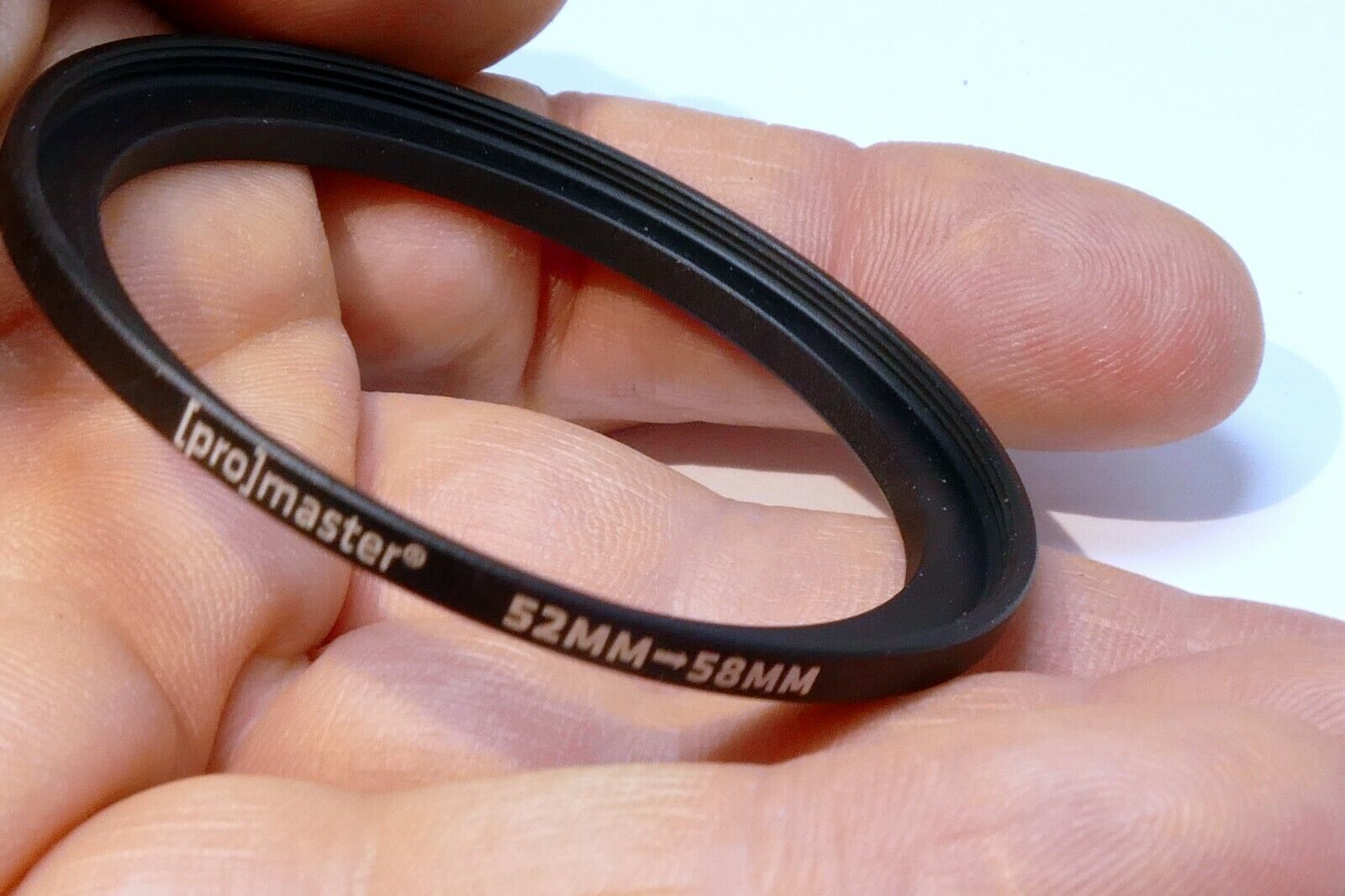 Promaster 52mm to 58mm Step-up ring Metal adapter double threaded ribbed rim