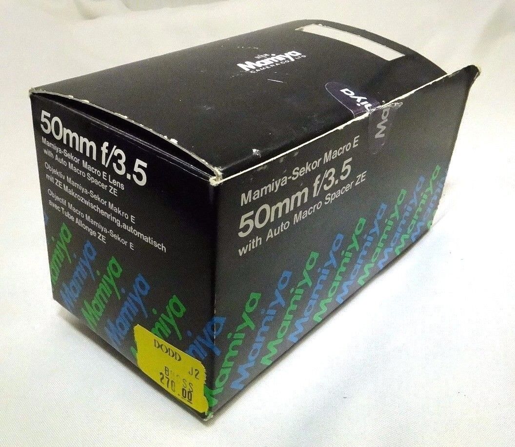 Empty box for Mamiya Sekor Macro E 50mm f3.5 Lens ZE with foam (damaged)