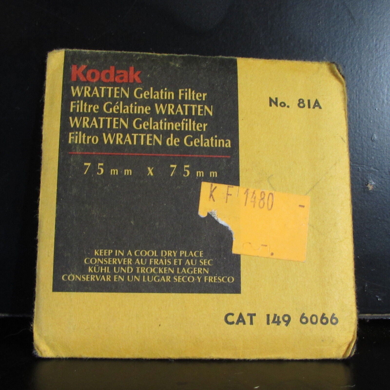 Kodak Color -200 Kelvin Warming 75X75mm 3X3" Gelatin Filter No. 81A O41253