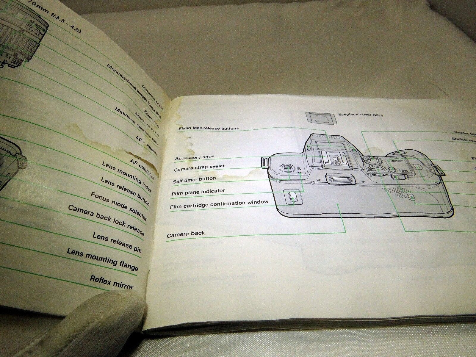 Nikon N4004 AF Camera Instruction Manual Owner's Guide (EN) (poor condition)