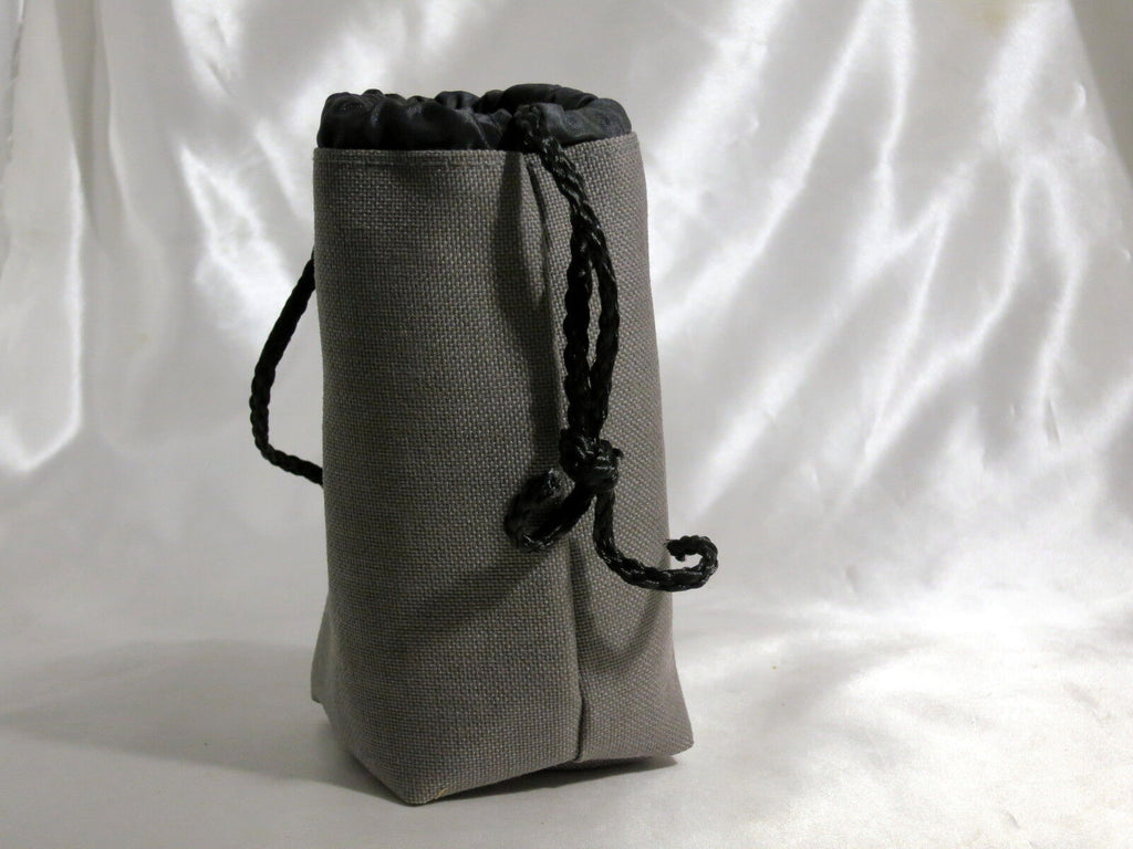 Soft Gray Fabric Lens protective Case Pouch h5.5"x w2.5" R.O.C. - Taiwan 9104039